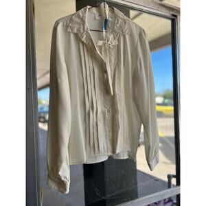 Vintage 1990’s Avante white pleated blouse size 16233